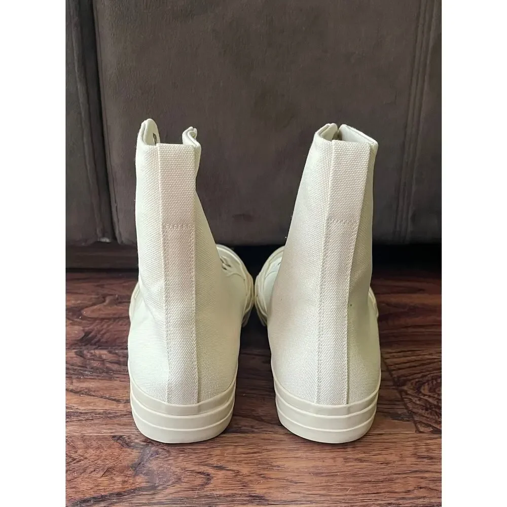 $895 NIB Bottega Veneta Beige Canvas Combat Boots Size 42(9)